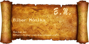 Biber Mónika névjegykártya